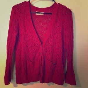 Red Knit Cardigan