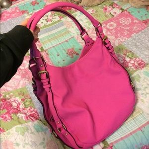 Large fuschia shoulder bag