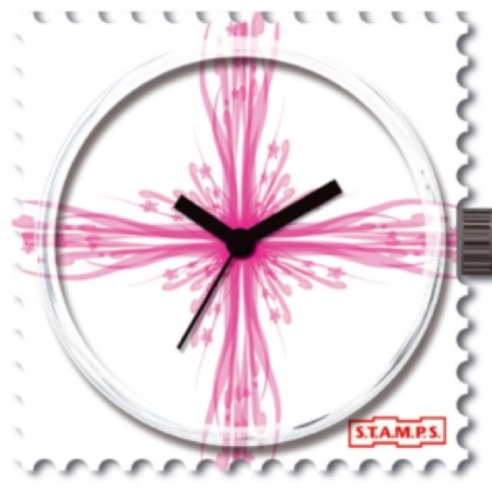 Pink Cross Stamp Face Watch