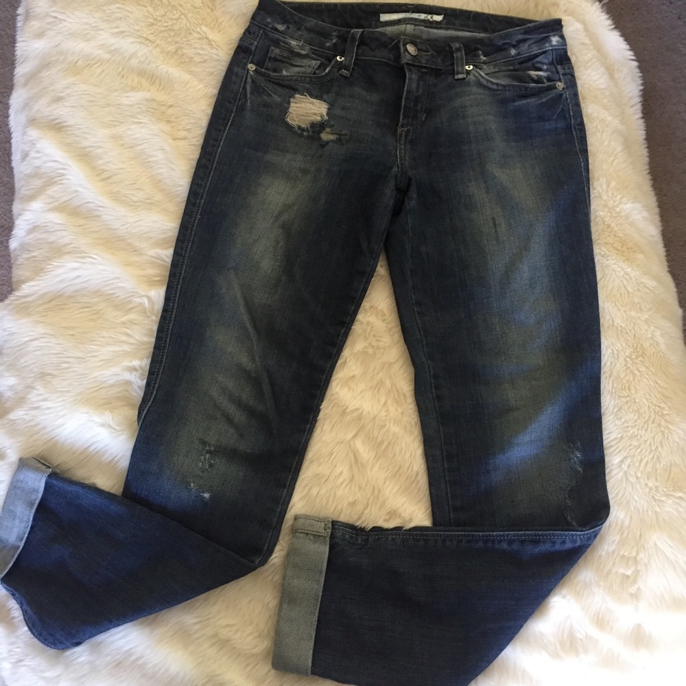 Joes jeans straight leg distressed cuffed