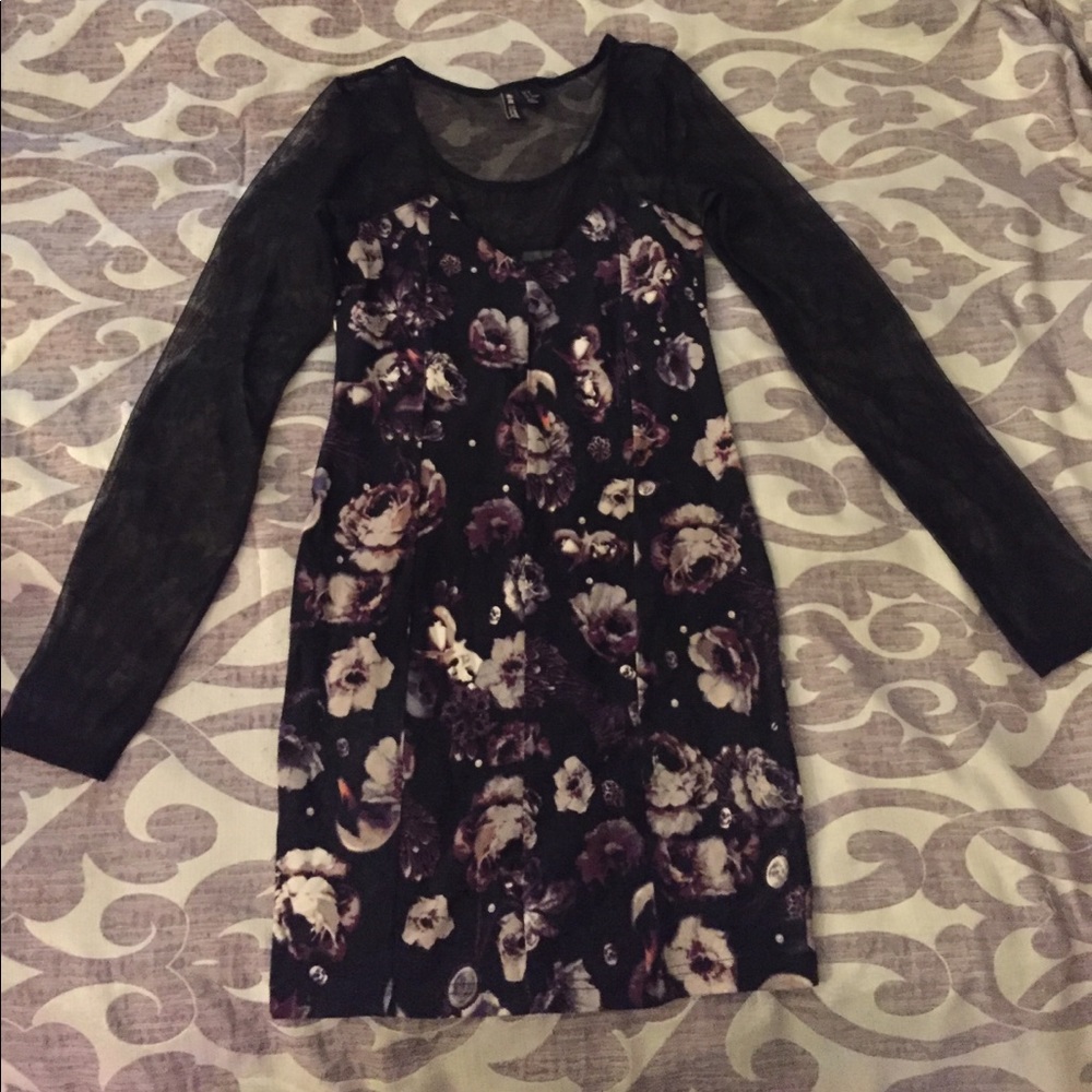Sheer top Floral H&M dress