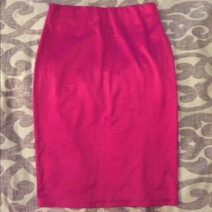 Magenta pencil skirt