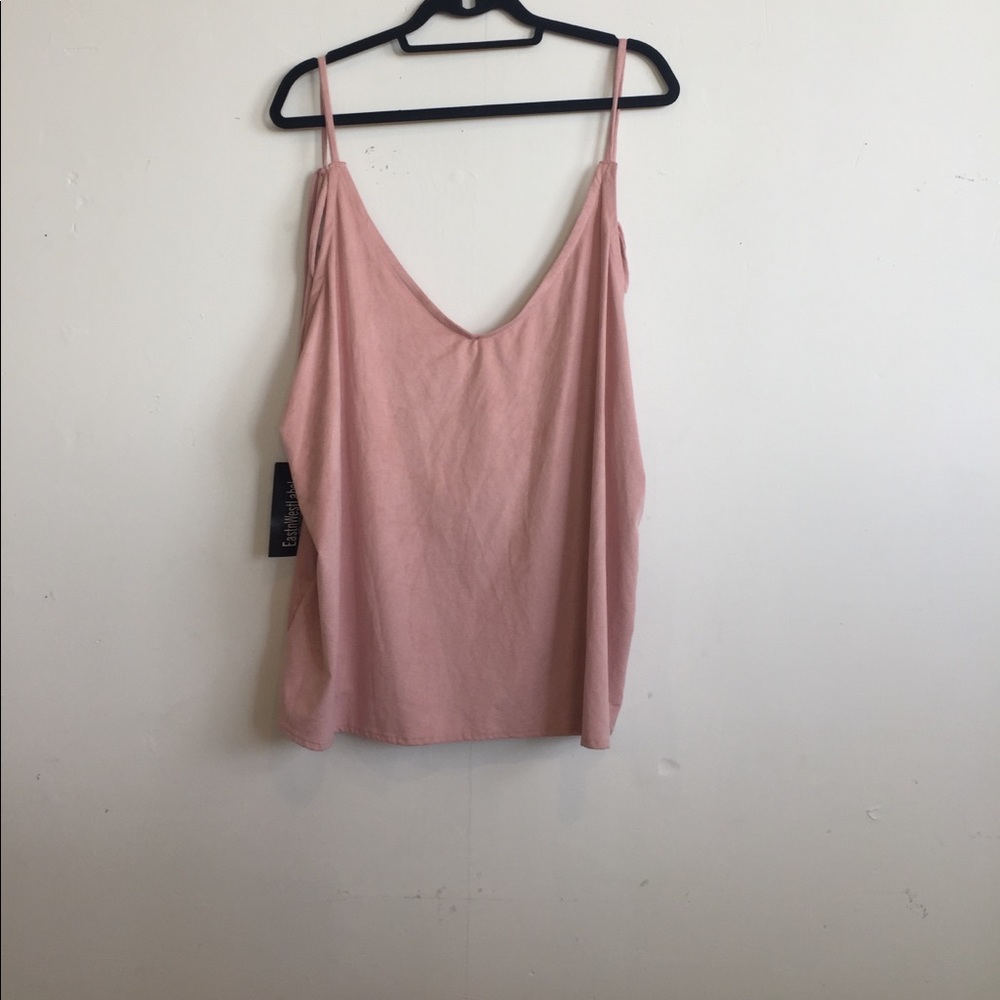 Faux suede tank top (straps tie for adjustment)