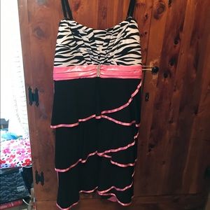 Zebra and pink prom dress