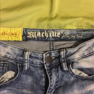 Machine distressed jeans only