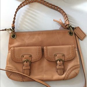 Authentic Coach tan leather purse