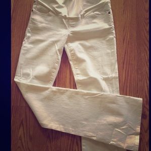 White maternity jeans