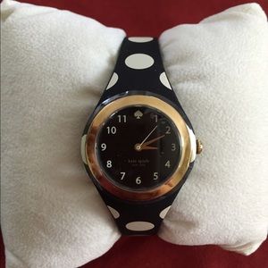 Kate spade black and white polka dot watch