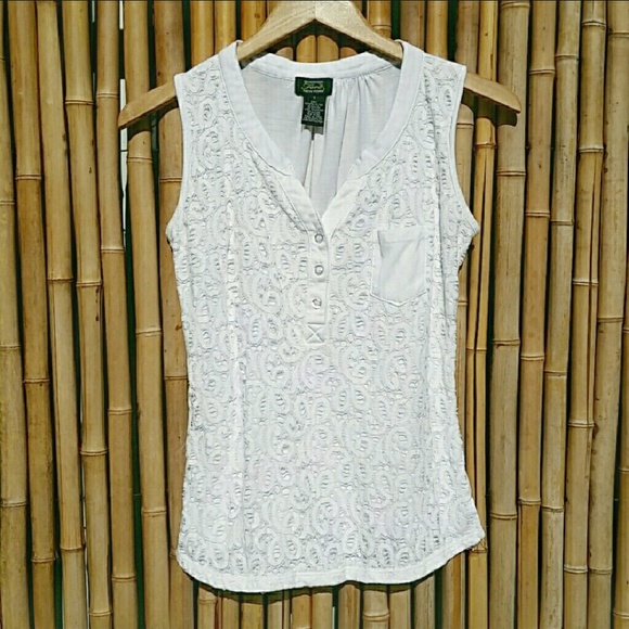 Shannon Ford New York Tops - Brilliant White Lace Overlay Top Small