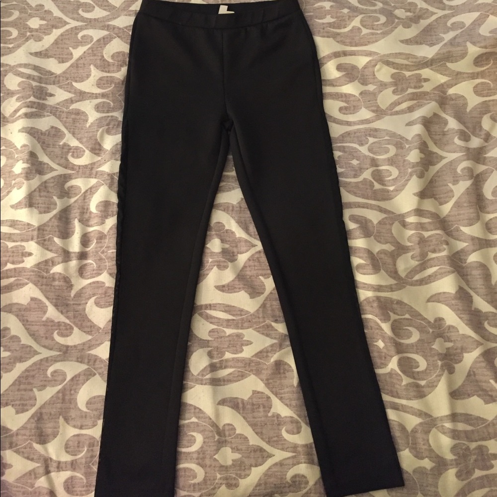 Black side panel sheer leggings