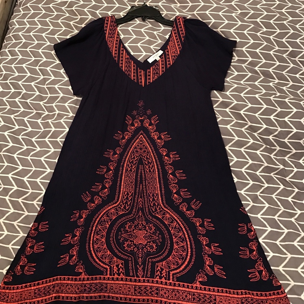 🆕Navy blue and orange dress