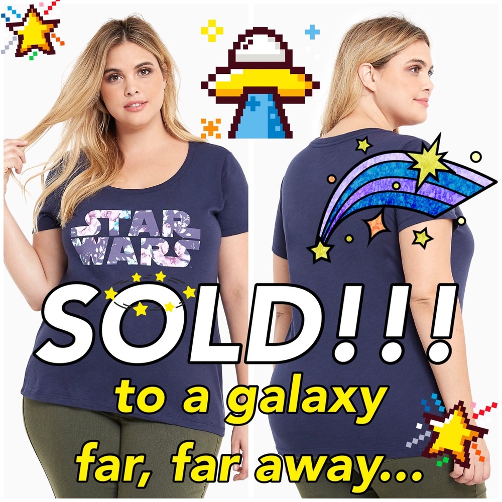 LIKE NEW Torrid Star Wars Floral Logo Tee