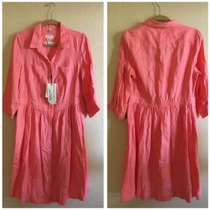 Malvin linen dress coral size large