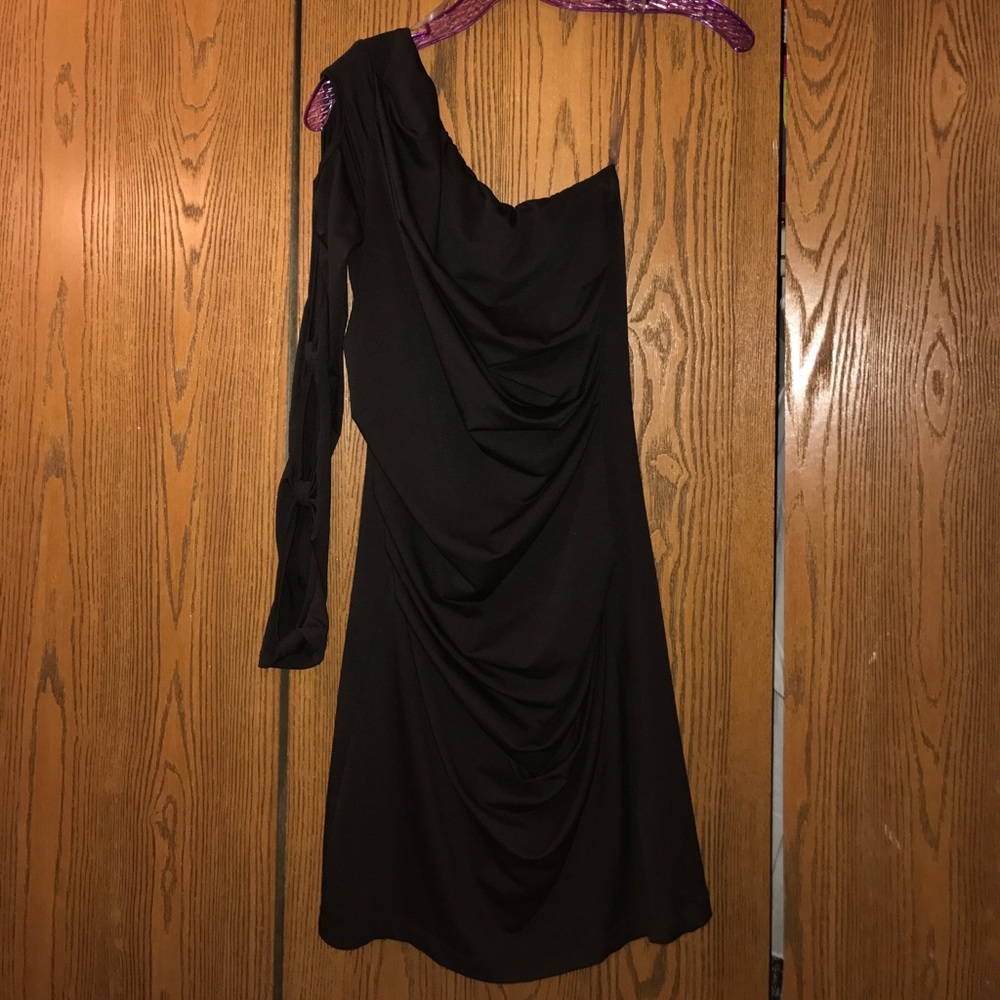 One sleeved little black dress