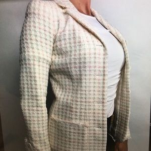 Chanel authentic iconic pastel wool tweed blazer 4 Chanel authentic iconic pastel wool tweed blazer 4
