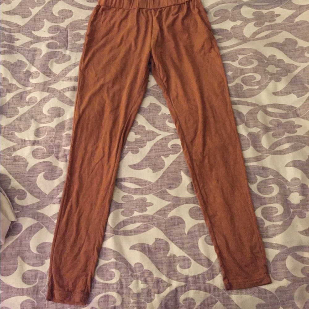 Tan suede leggings