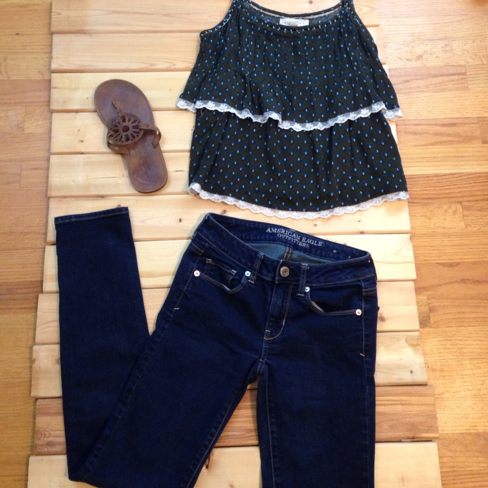 American Eagle Dark Skinny Jeans 00