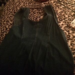 Denim shorts overalls one piece