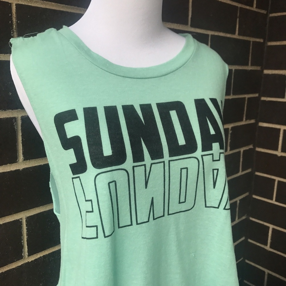 Sunday Funday Teal Muscle Tee