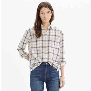 Madewell Oversized Lightweight Plaid Button Up