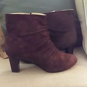 Taryn rose brown suade booties