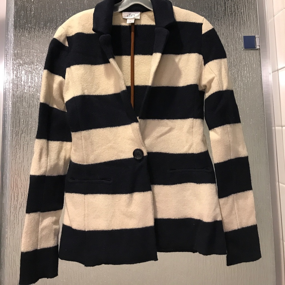 REDUCED!! Loft navy and cream striped blazer