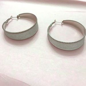 Fun and sparkly silver hoop earrings