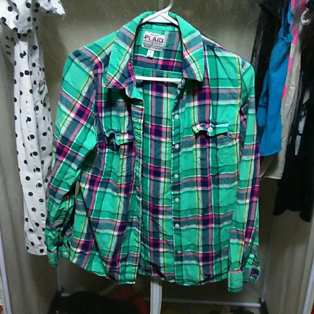 Long sleeve button up old navy plaid