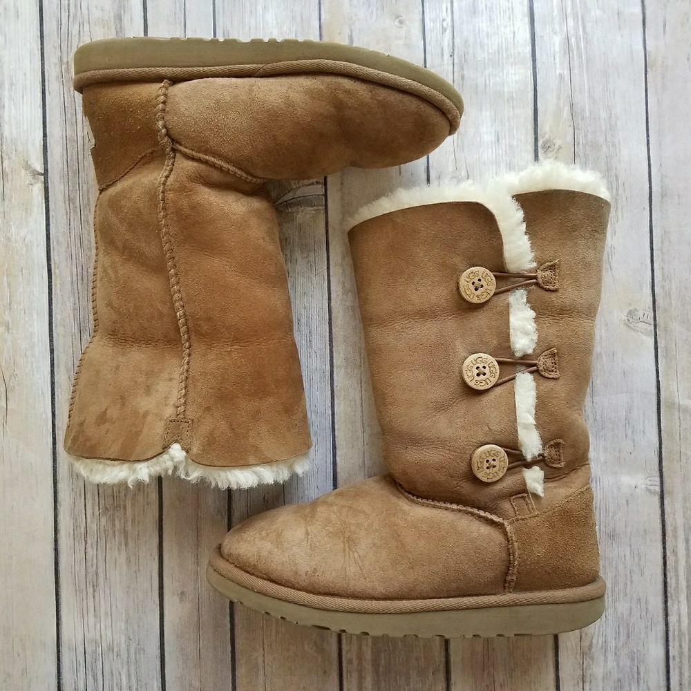 Ugg Tan Sheepskin 3-Button Boots (4)
