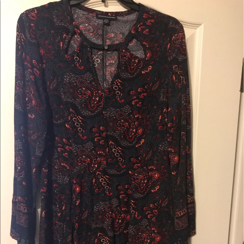 Paisley dress with cut outs.
