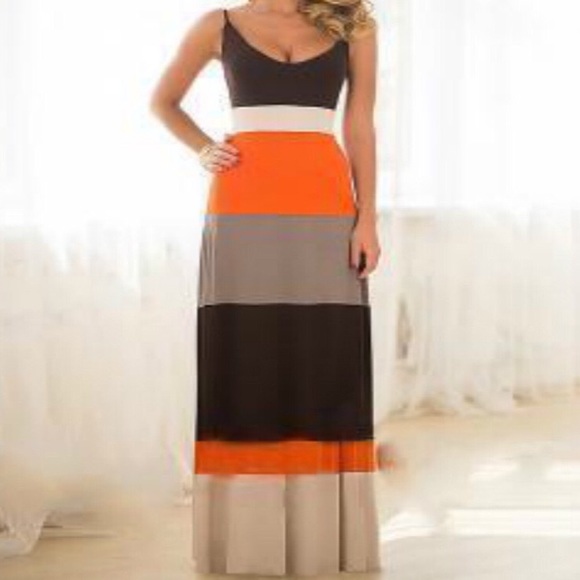 Orange stripe maxi DRC106 - Picture 2 of 4