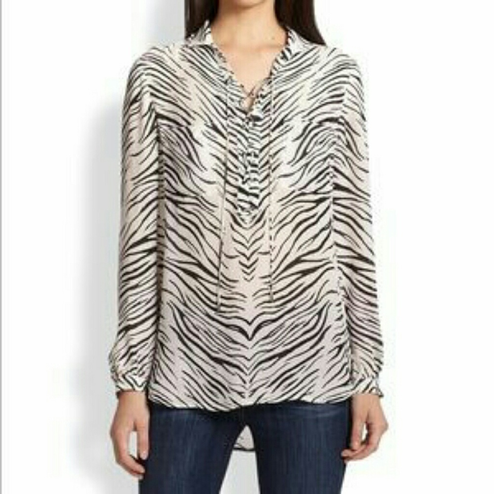 Haute Hippie Zebra silk blouse