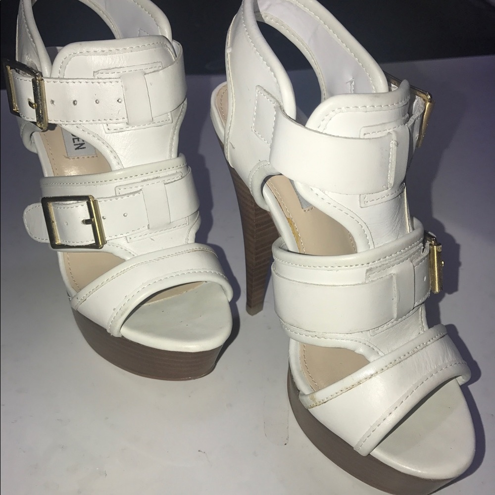 Steve Madden white leather shoes.