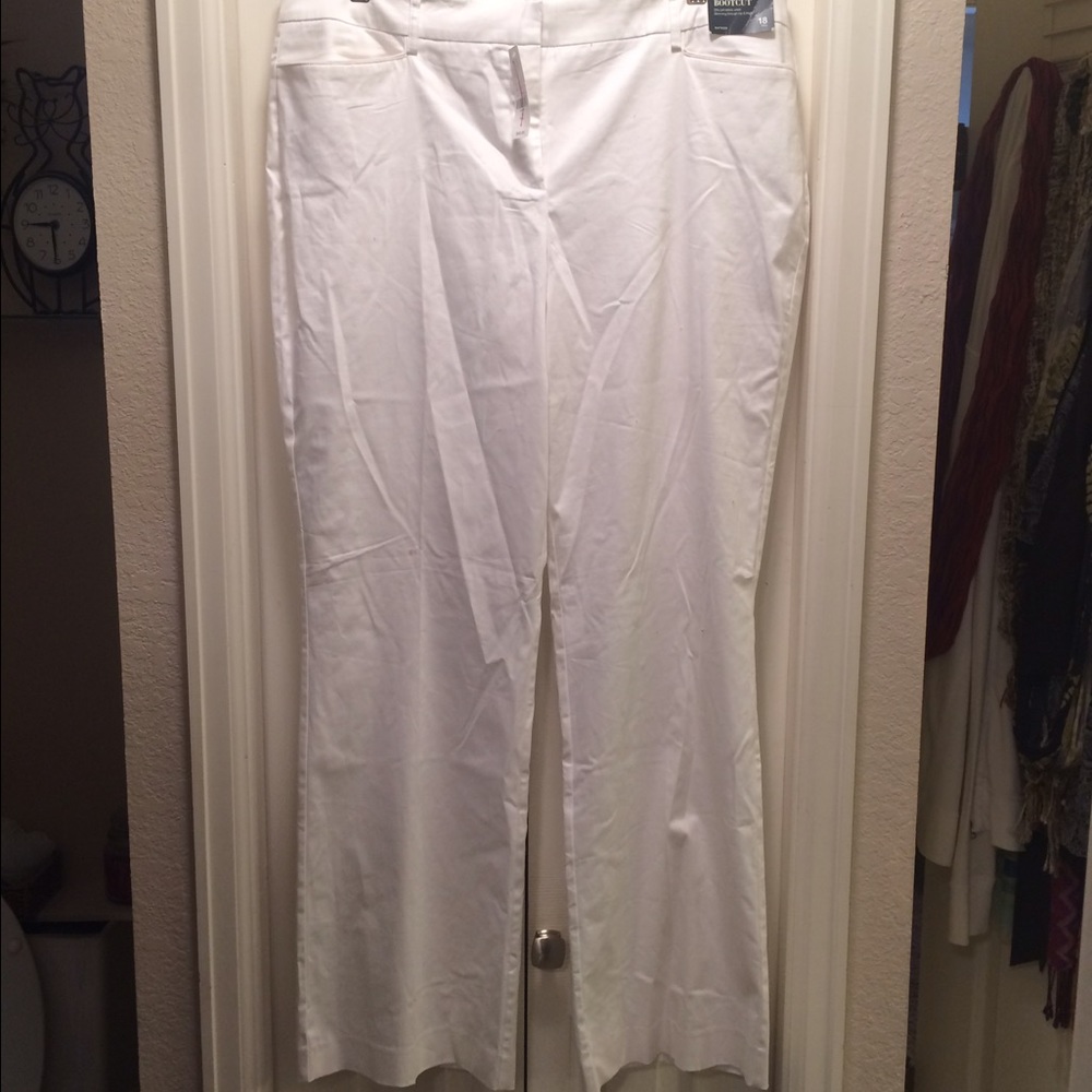 White Bootcut slacks size 18 tall