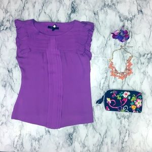 BCBG Maxazria Size Medium Lilac Blouse.