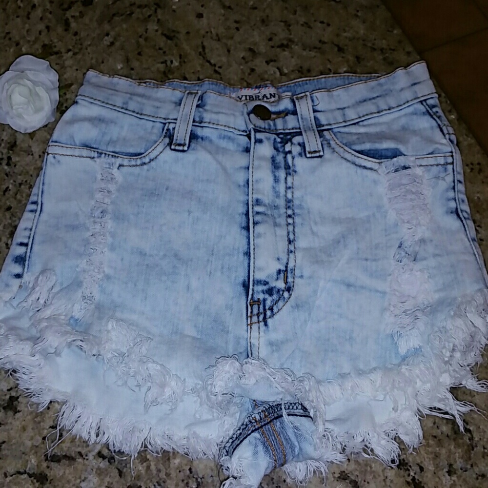 Shredded High Waisted Shorts
