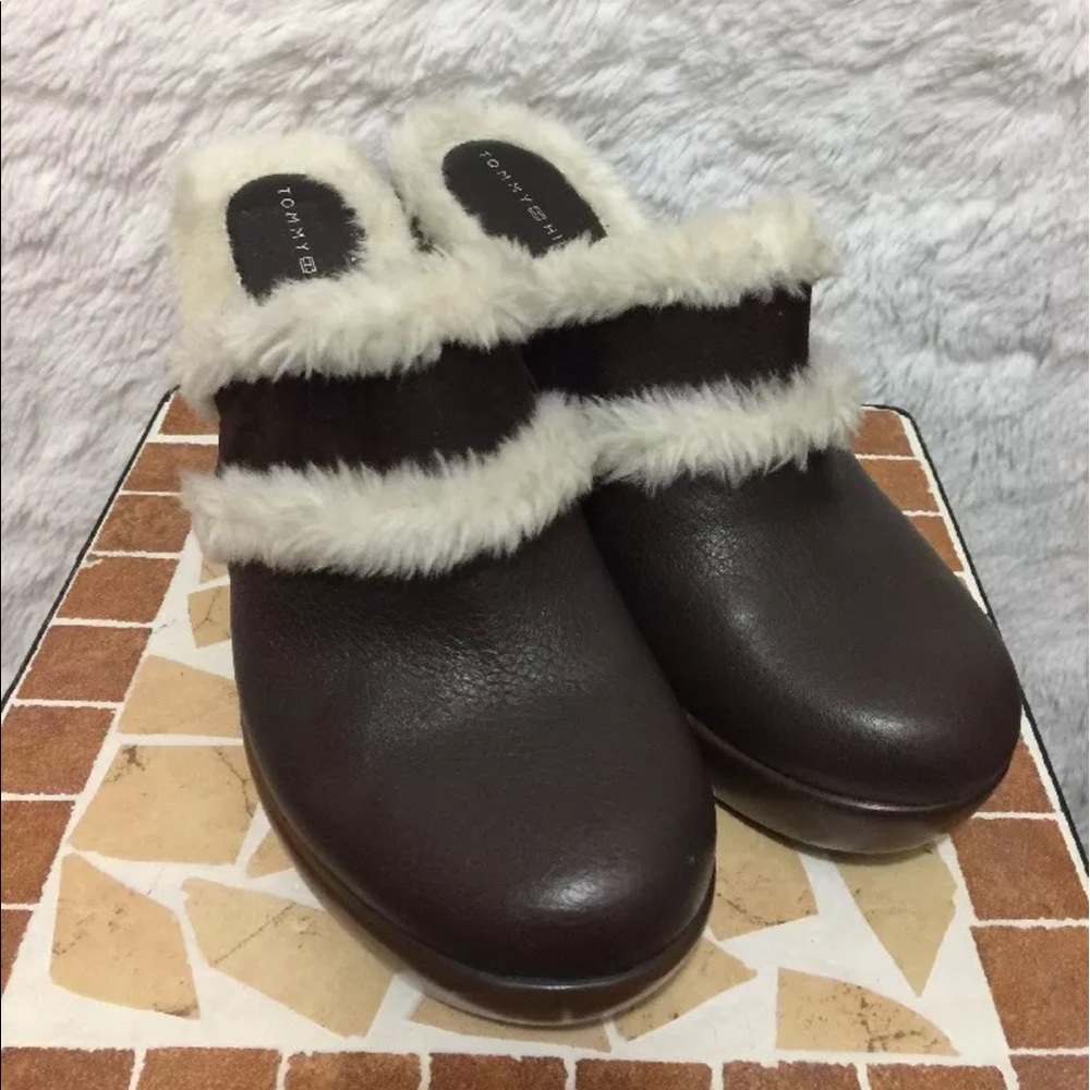 TOMMY HILFIGER "MERRY" Heels Brown Leather 8.5M