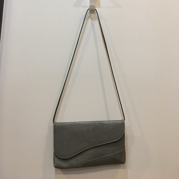 Vintage Handbags - Vintage faux croc skin cross body