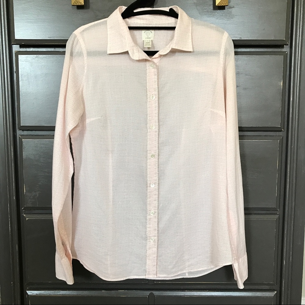 JCREW Pink Bow Button Up