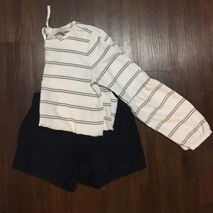 LOFT Tops - Striped Lantern Sleeve Bow Back Blouse LOFT Tops - Striped Lantern Sleeve Bow Back Blouse