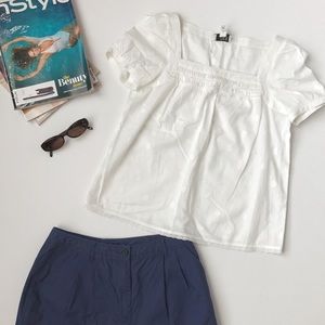 ANN TAYLOR LOFT PETITE white cotton top