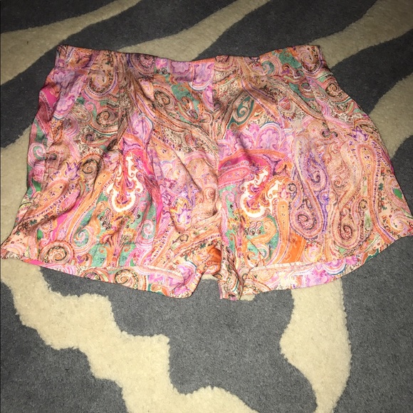 Zara Pants - Pink Paisley Silk Shorts