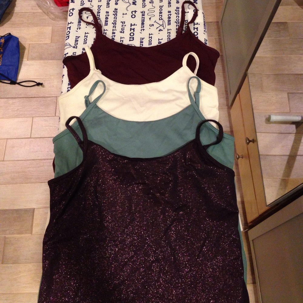 4 Cami tanks size medium- all 4 for $12!