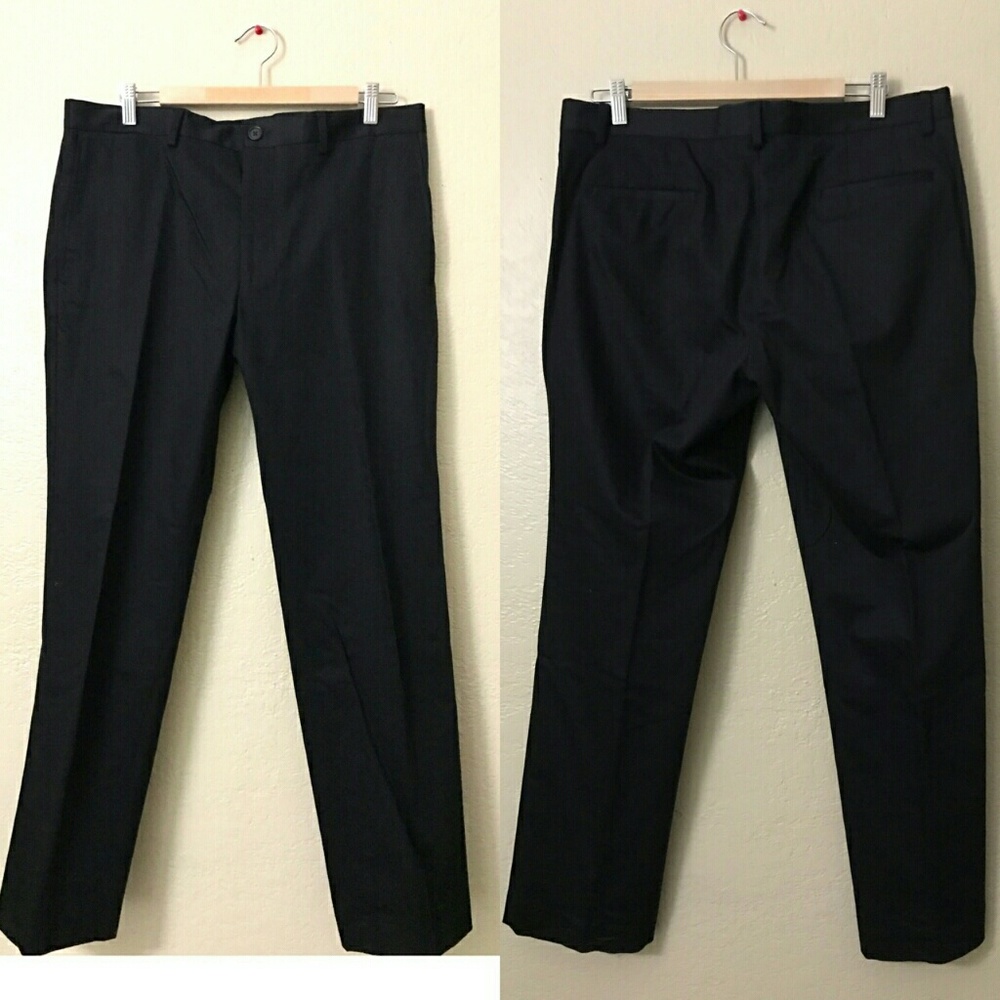 Claiborne Black Flat Front Stain Resist Pants