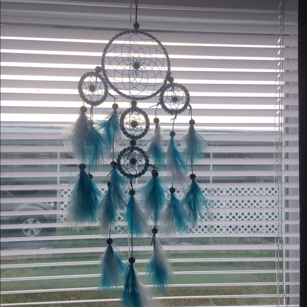 😇Handcrafted Blue and White DREAMCATCHER 5 hoops