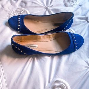 Steve Madden Royal Blue Flats With Gold Studs