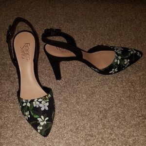 WEEKEND SALE Franco Sarto sling back floral heels