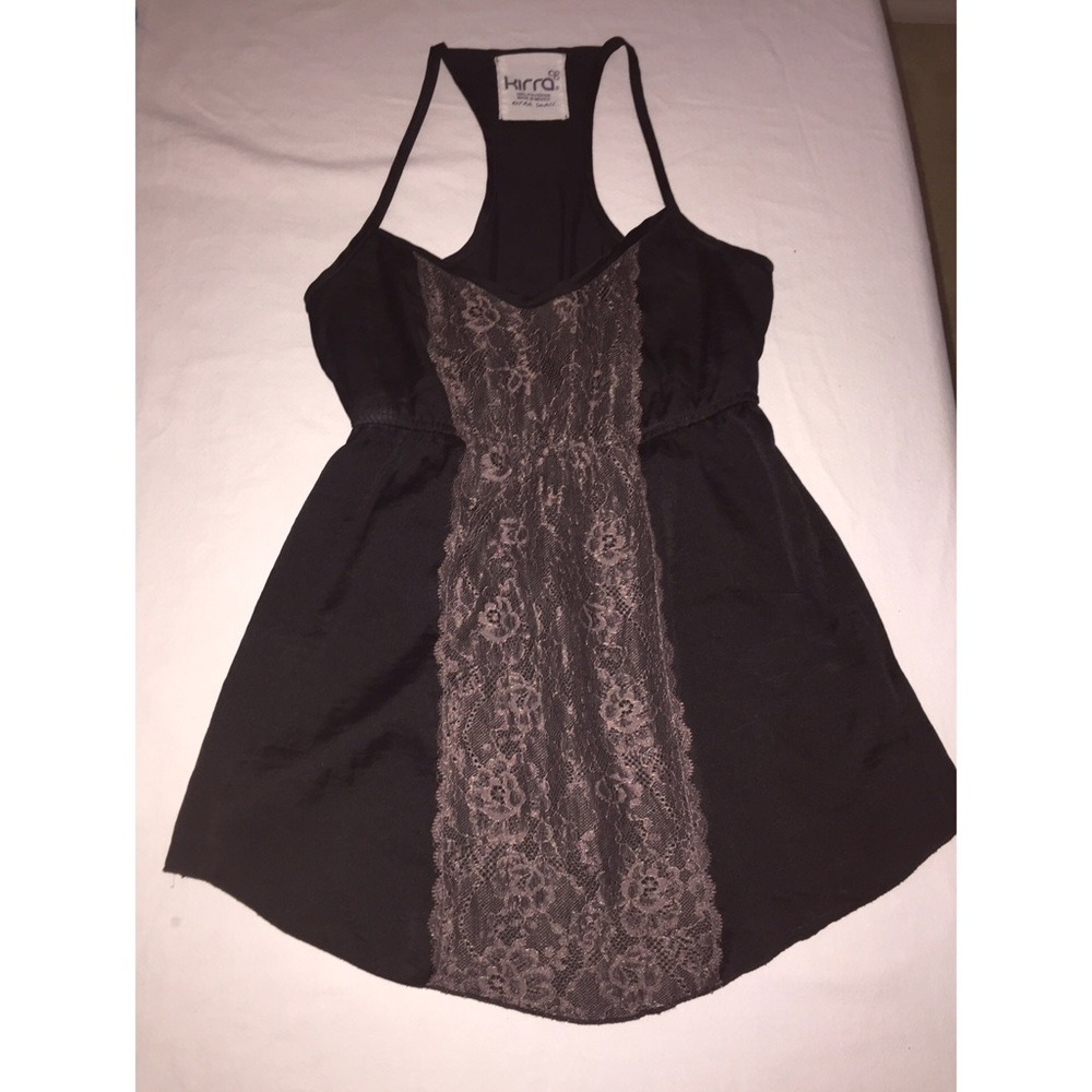 Kirra Brown Lace Racerback Sleeveless Top