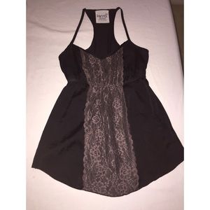 Kirra Brown Lace Racerback Sleeveless Top