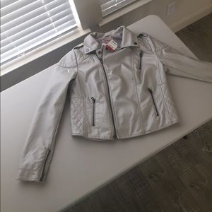 Silver Faux Leather Jacket